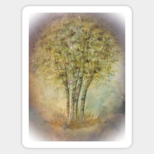 Watercolor Birch Tree Cluster Sticker